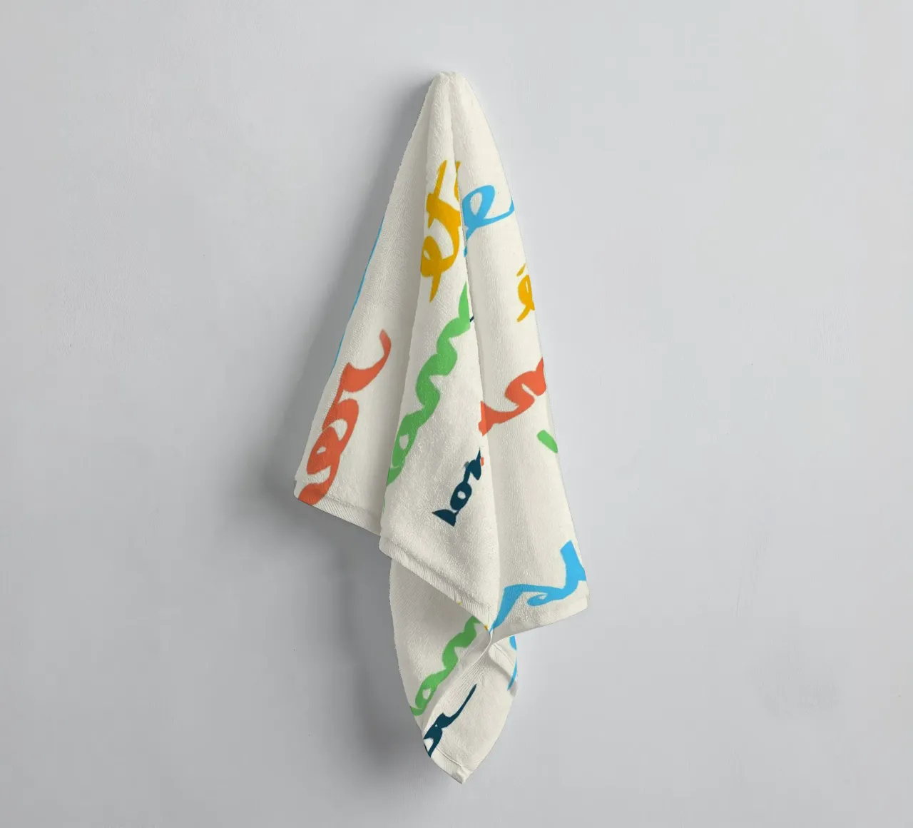 Summer Languages, Colorful Typographic Print towel by dawnthesea