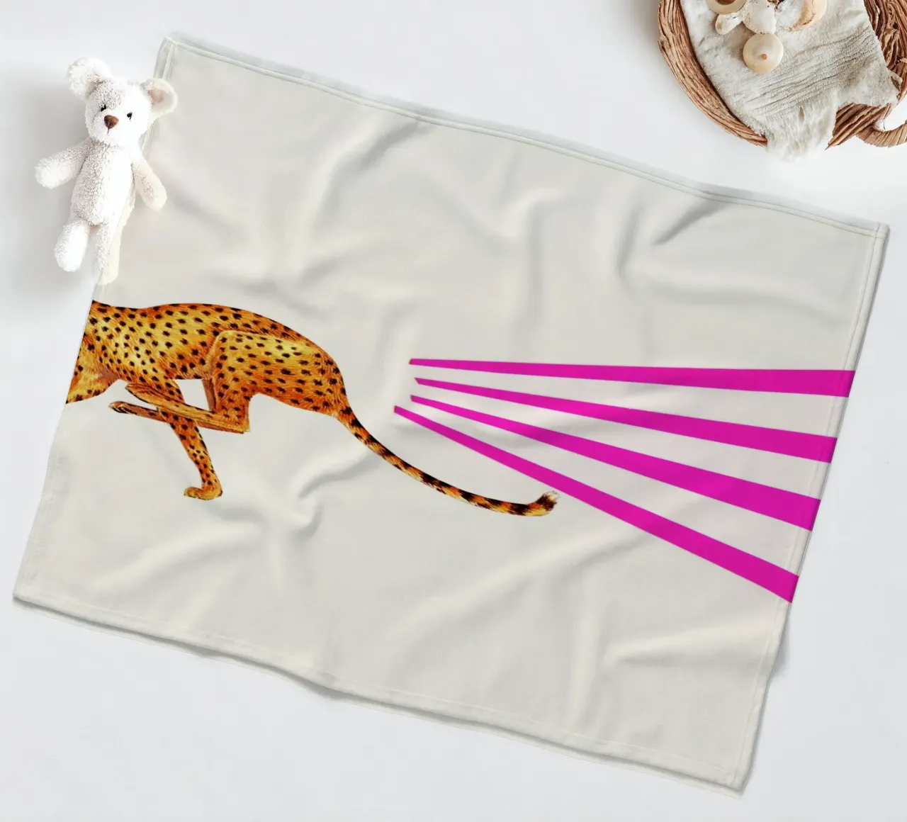 Gepard Fleecedecke von Cassia Beck Collage