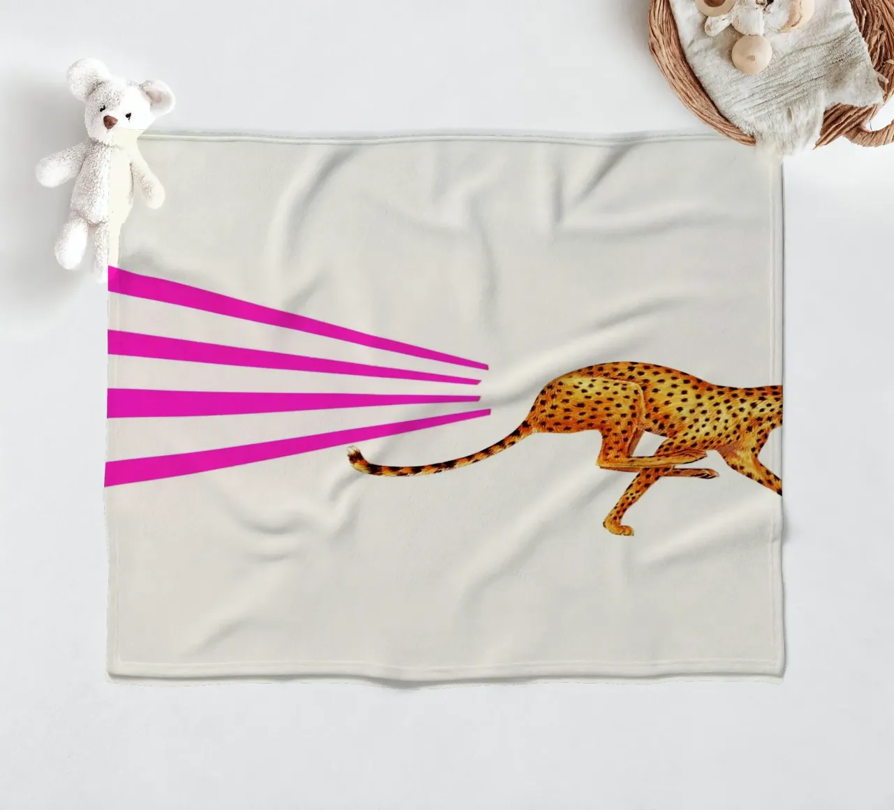 Gepard Fleecedecke von Cassia Beck Collage