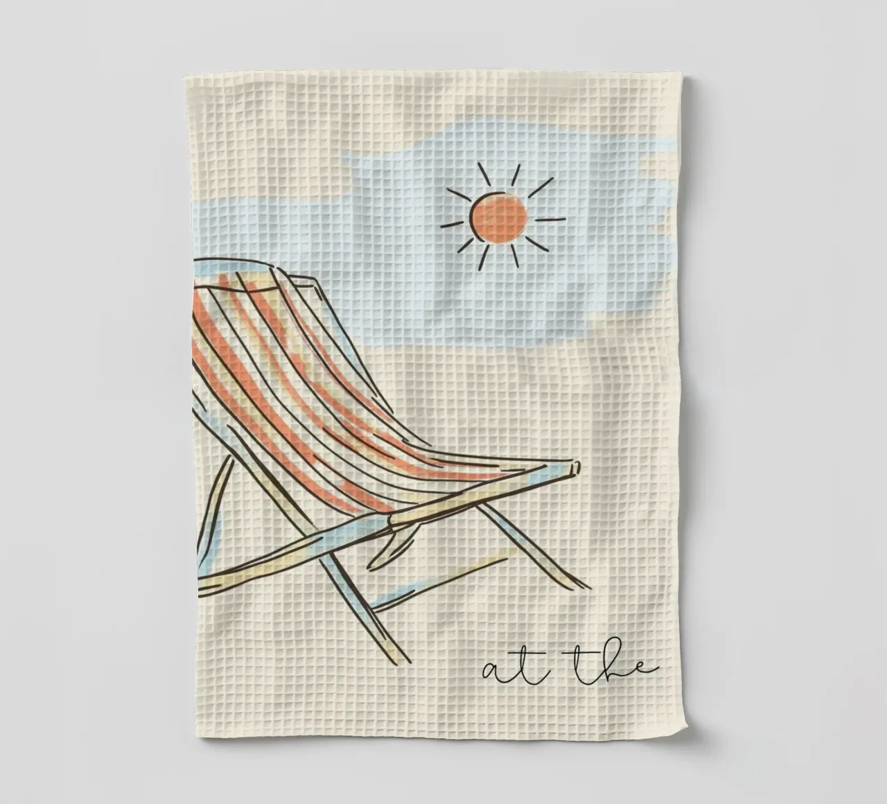 À la plage, impression minimaliste d'une chaise longue torchon de dawnthesea