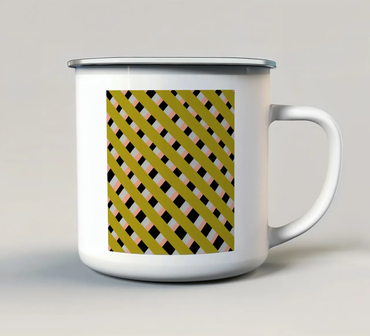 Tessitura a righe 04 tazza in smalto da Little Dean