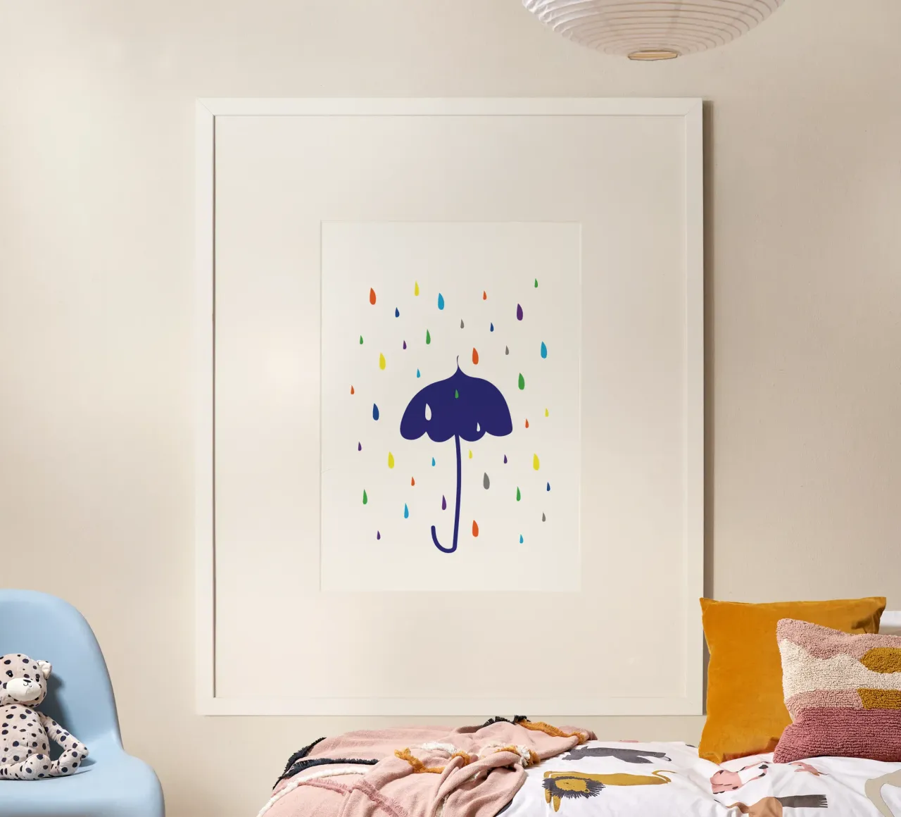 Rifugio a colori / Serenity 4 poster con telaio in legno da Carrot & Soul