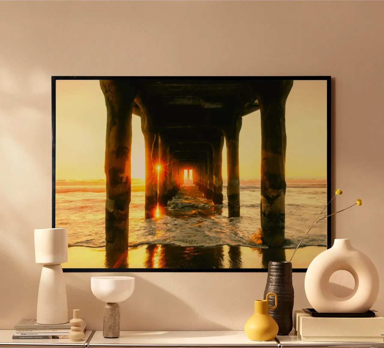 the bridge afternoon poster con telaio in legno da Good days