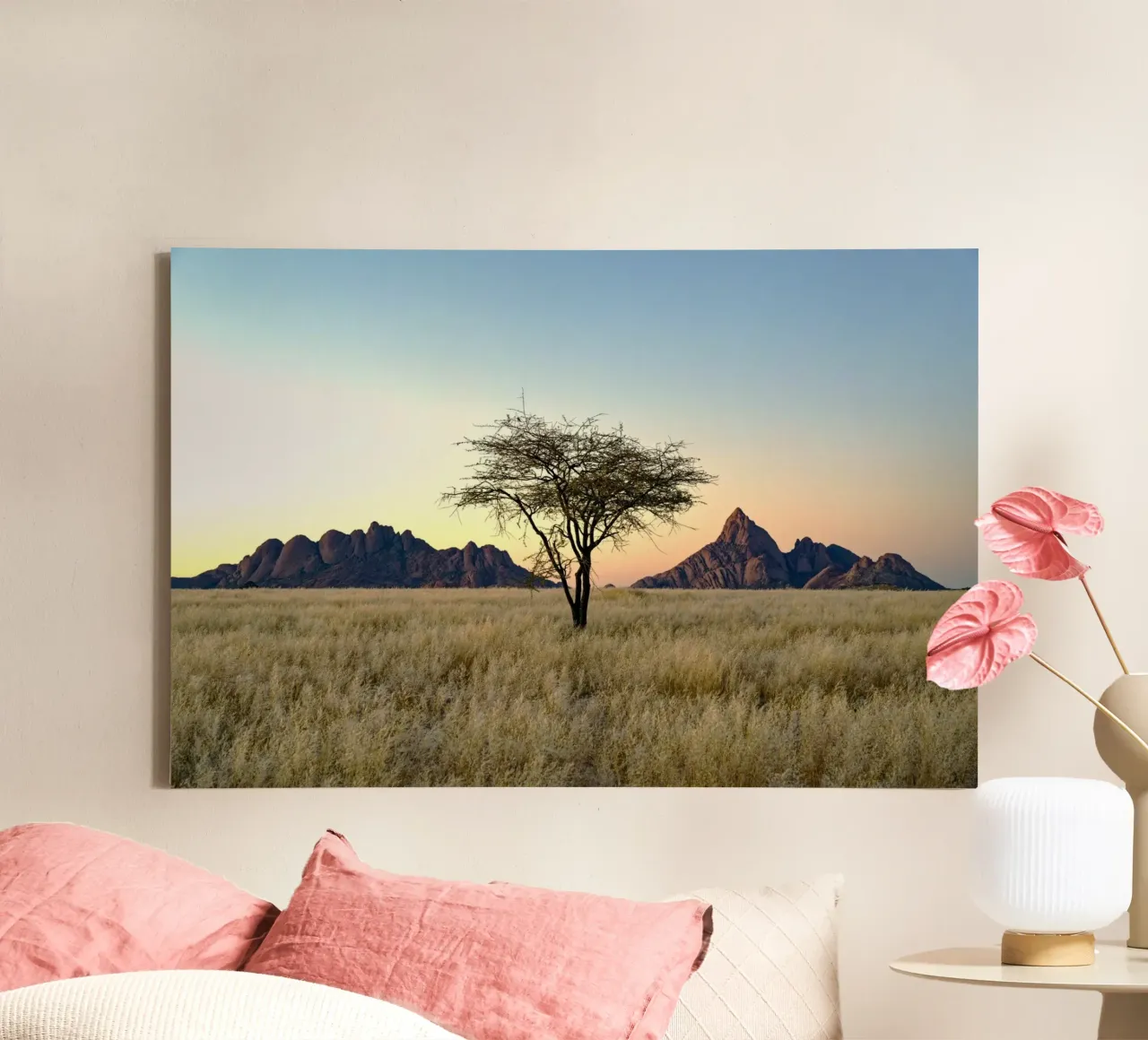single tree tela con Cornice a cassetta da lily