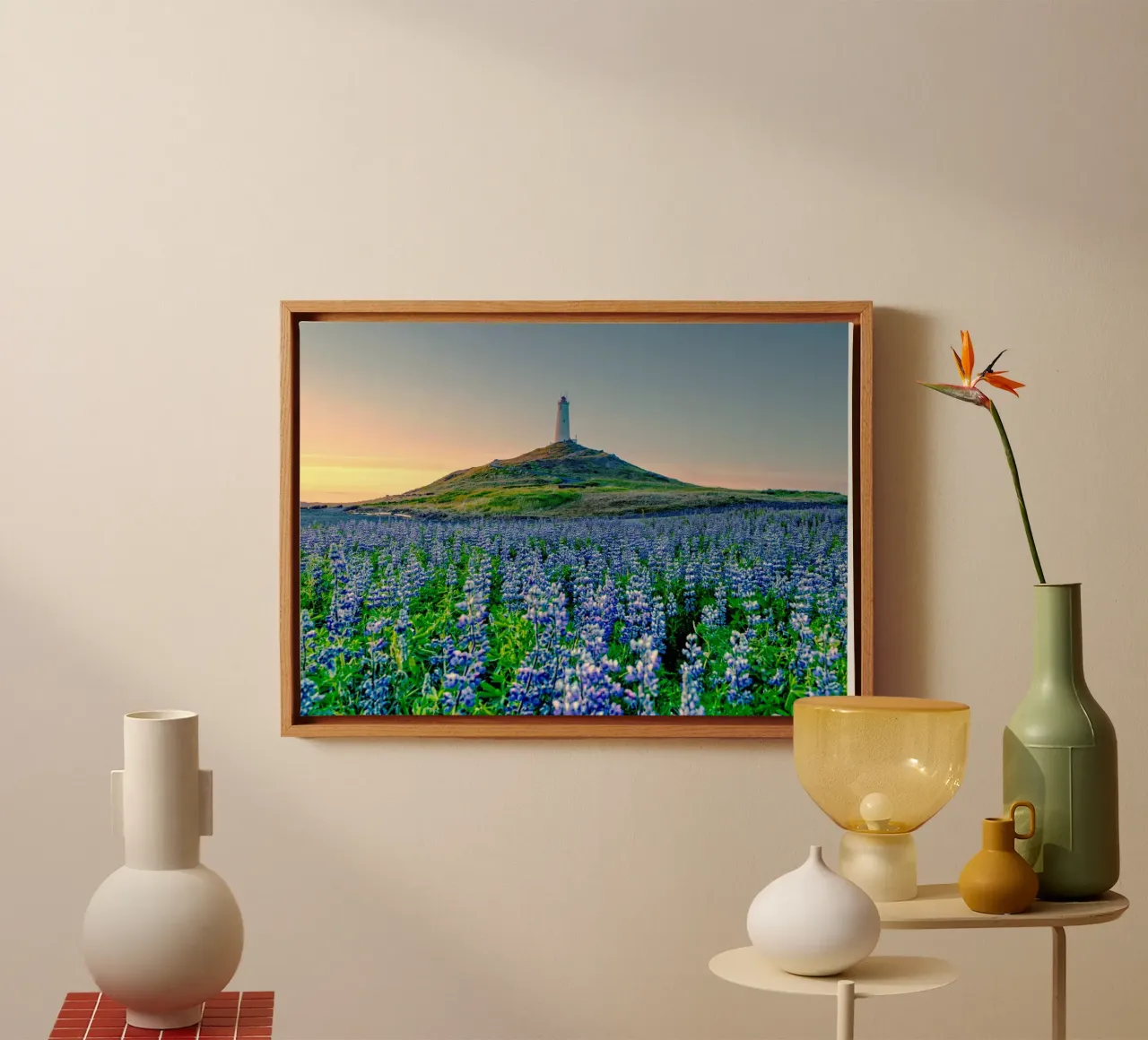 the forest of flower tela con Cornice a cassetta da lily
