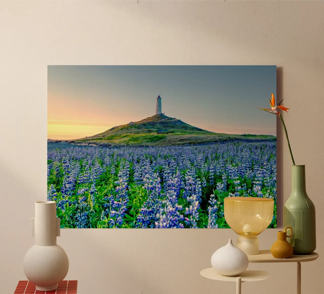 the forest of flower tela con Cornice a cassetta da lily