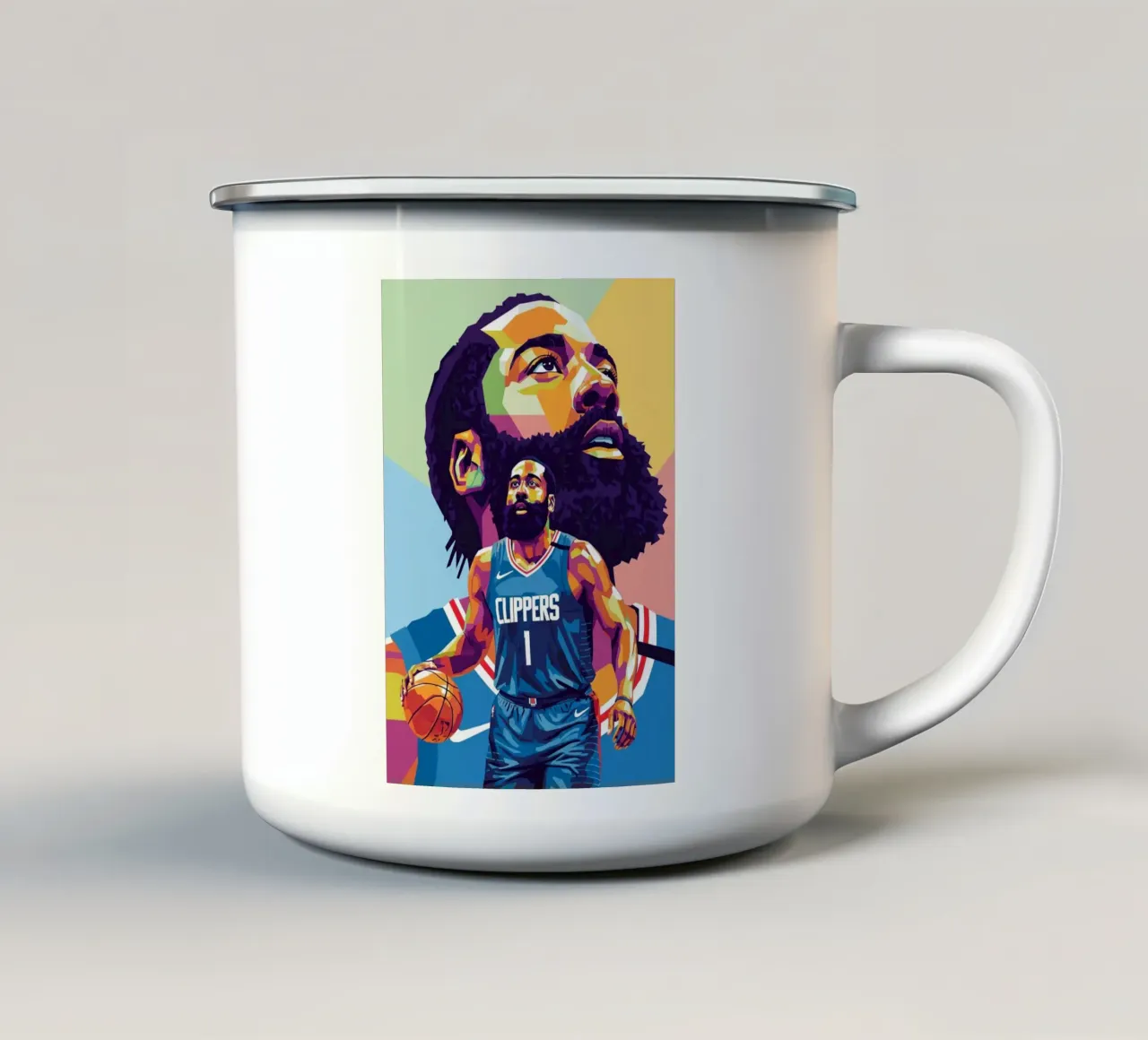 James Harden, giocatore di basket tazza in smalto da Hantamrata
