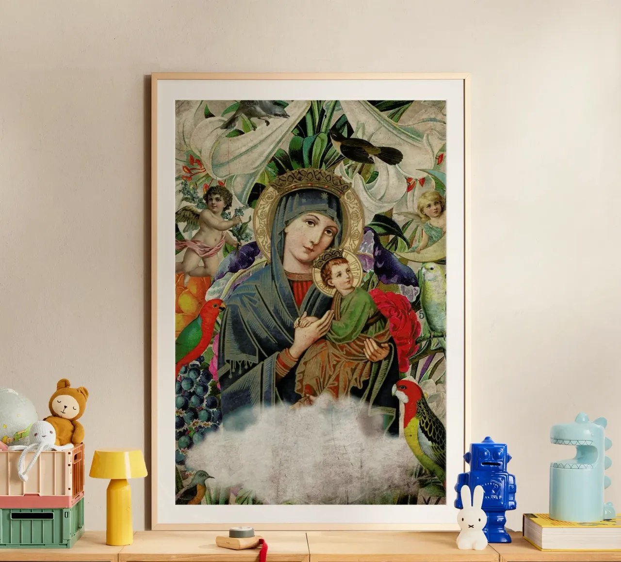 Saints: Madonna and Child poster con telaio in plastica da Elo Marc