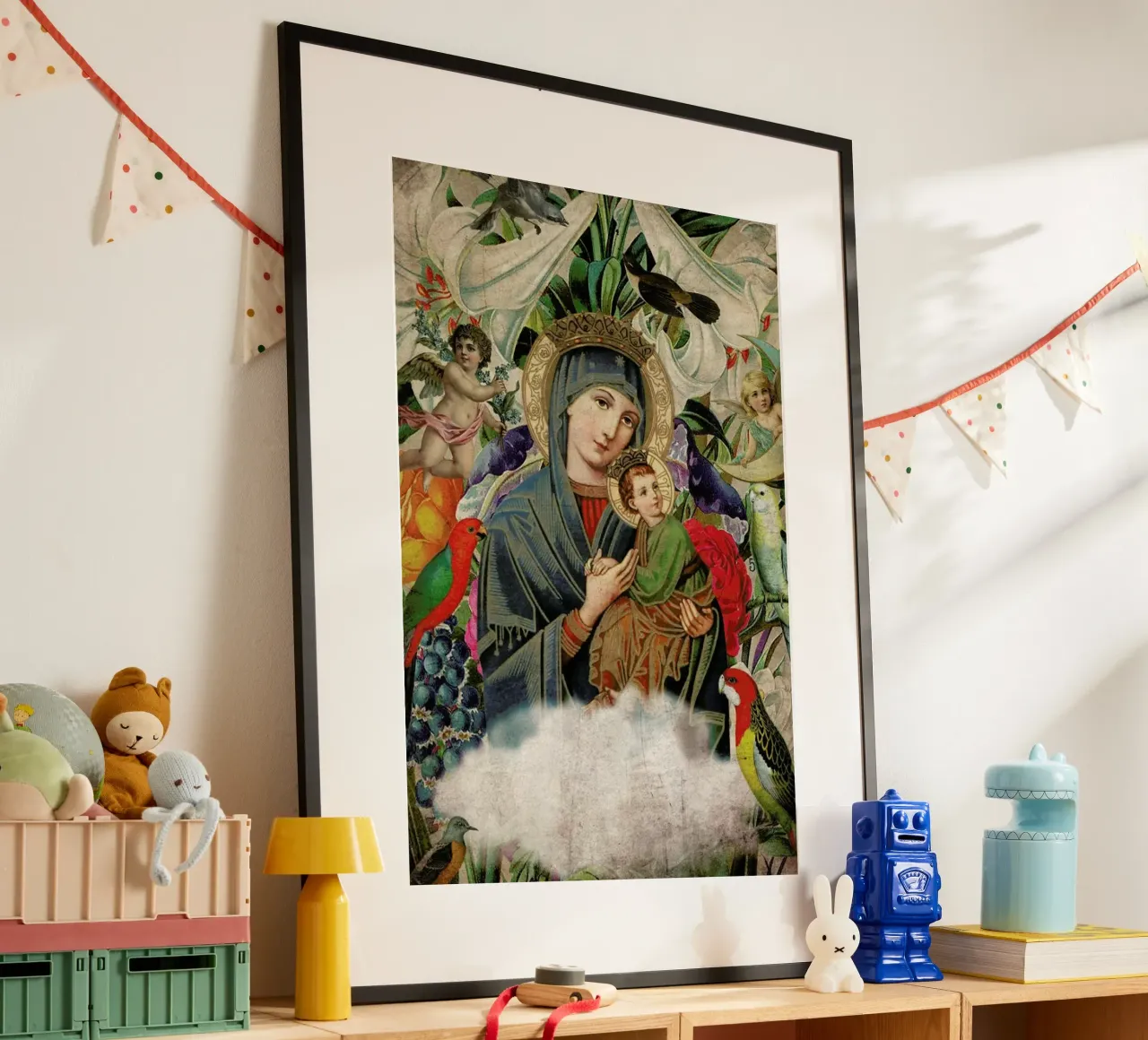 Saints: Madonna and Child poster con telaio in plastica da Elo Marc
