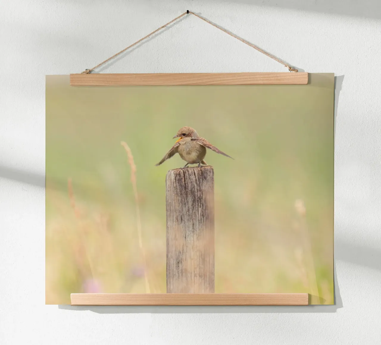 single bird on wood poster da kichin