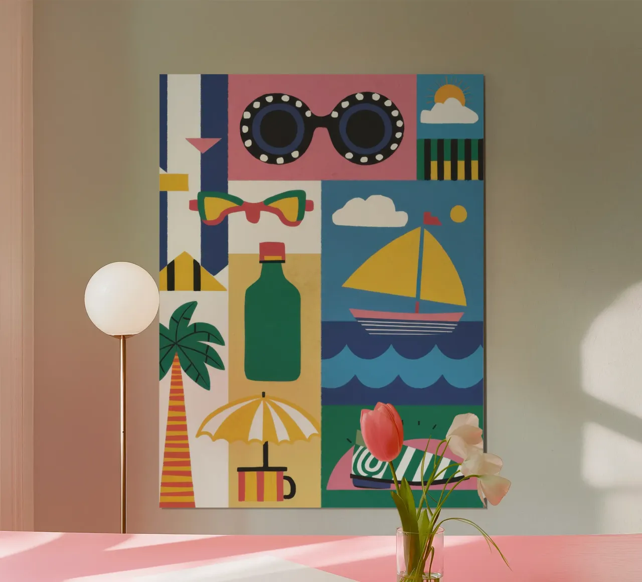 Elementi essenziali per le vacanze estive poster con telaio in plastica da Autumn Season