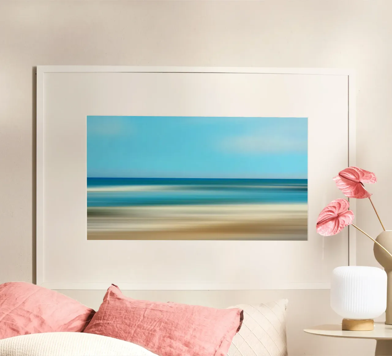 In riva al mare, Astratto poster con telaio in legno da Atteloi