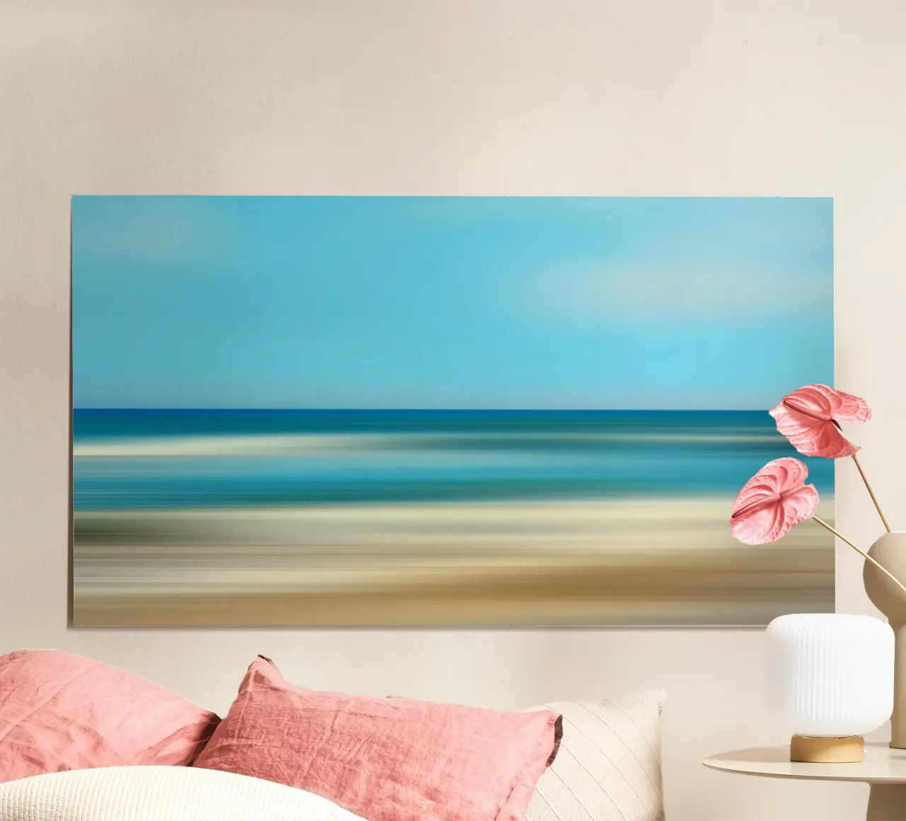 In riva al mare, Astratto poster con telaio in legno da Atteloi