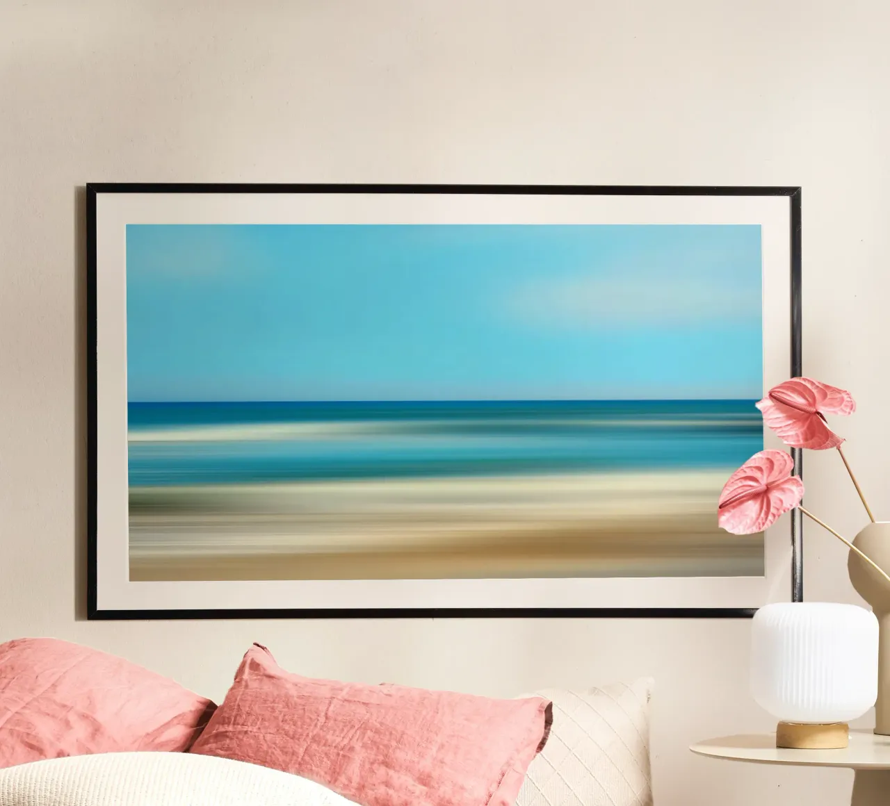 In riva al mare, Astratto poster con telaio in legno da Atteloi