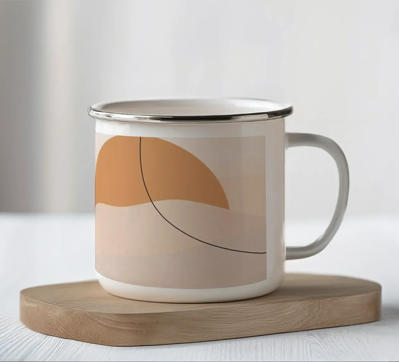 Abstract landschap 2 emaille mok van ThingDesign