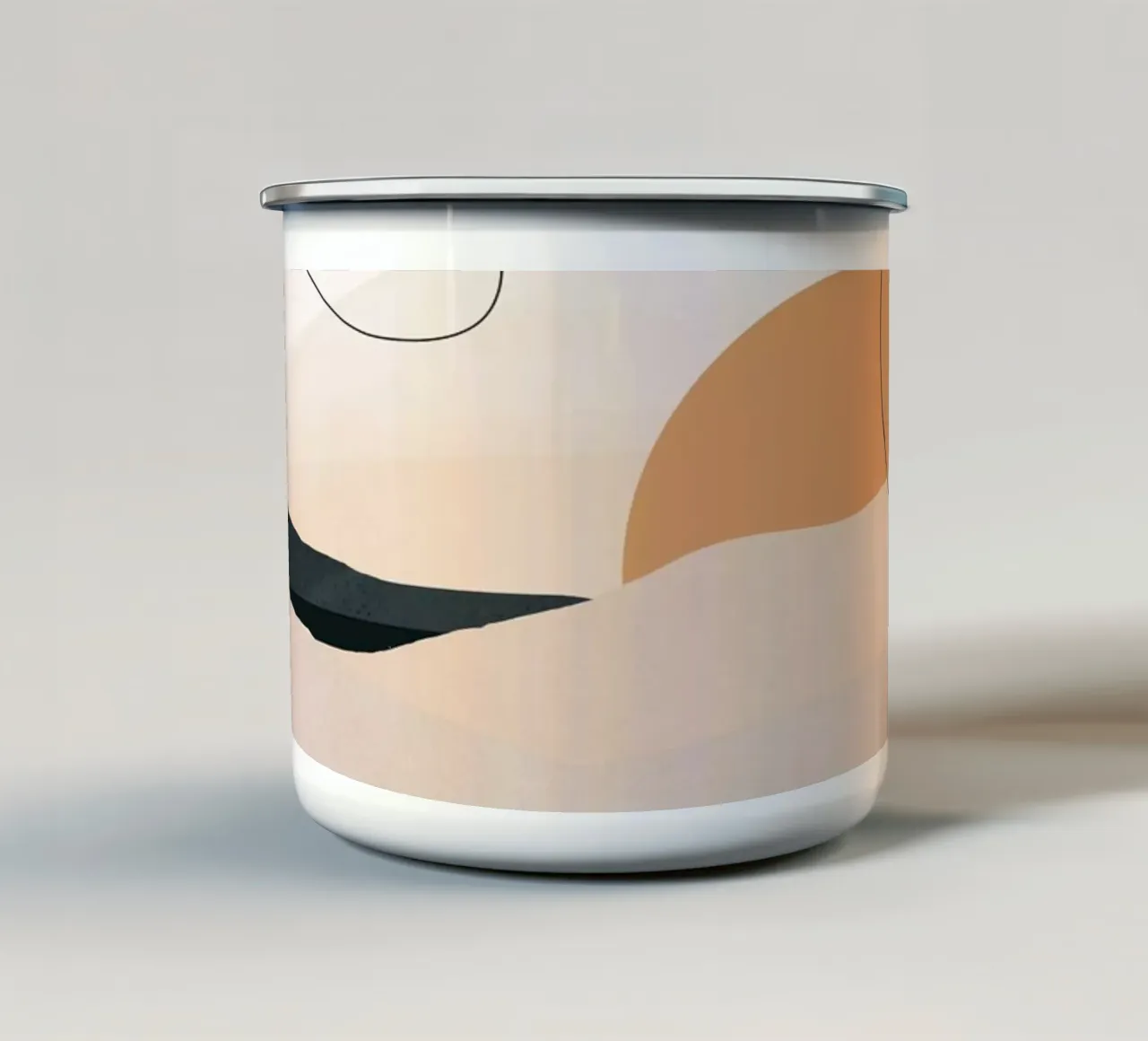 Abstract landschap 2 emaille mok van ThingDesign