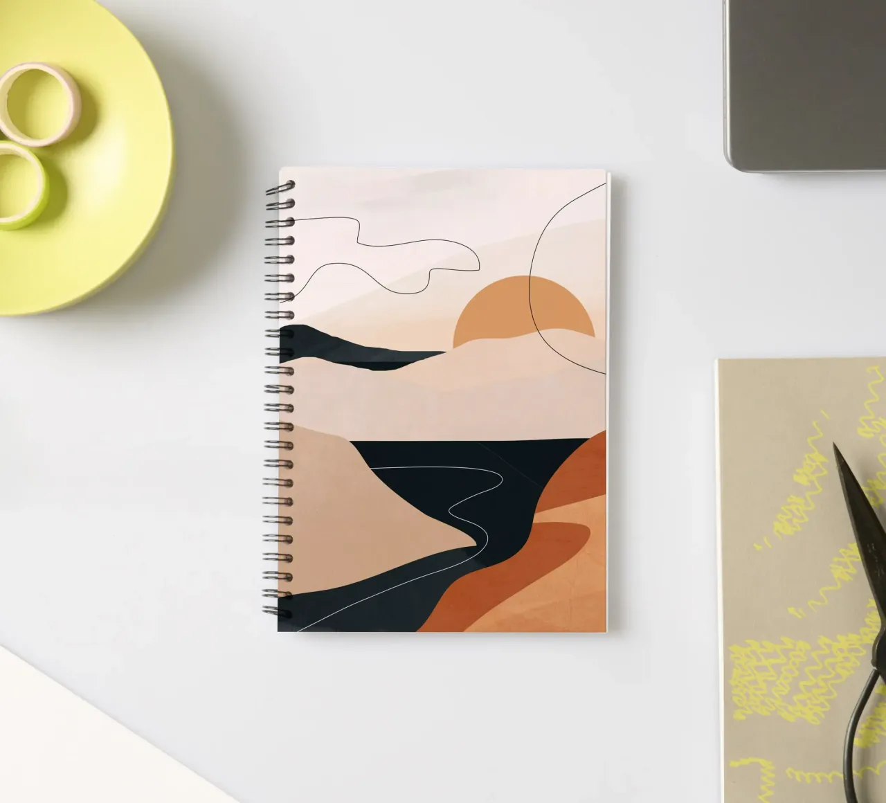 Abstract Art Landscape 2 spiral notebook by ThingDesign