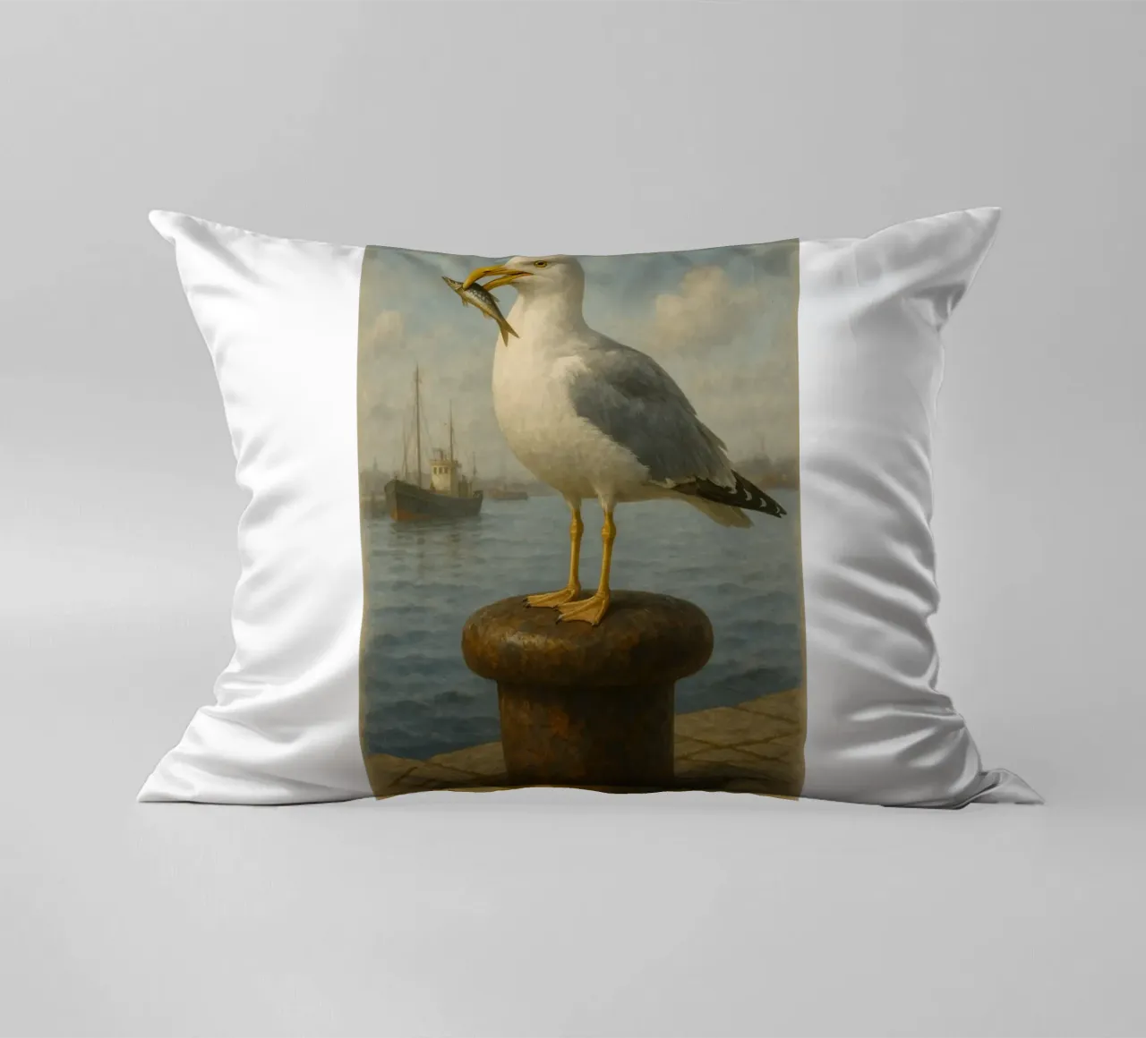 Möwe mit Sprotte cuscino da Fies&Fein