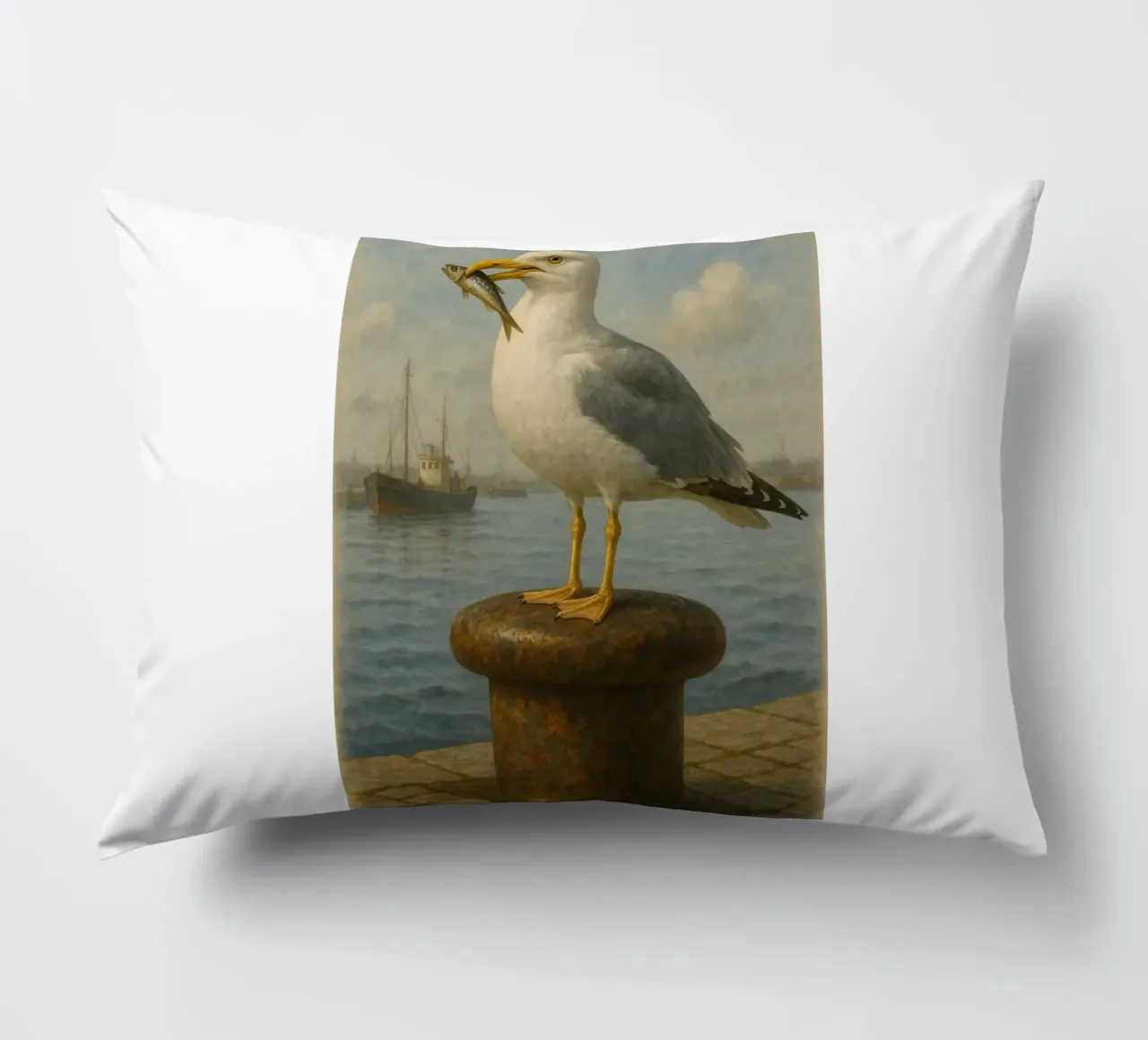 Möwe mit Sprotte cuscino da Fies&Fein