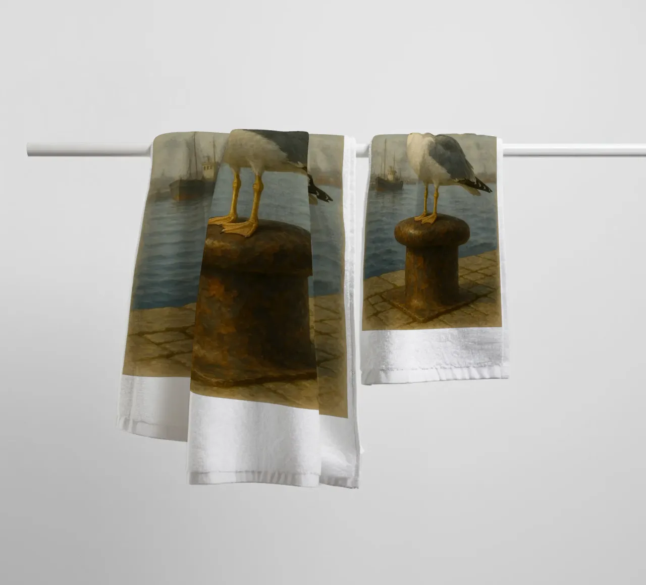 Möwe mit Sprotte asciugamano da bagno da Fies&Fein