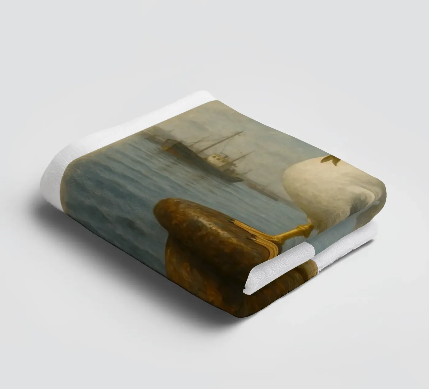 Möwe mit Sprotte badhanddoek van Fies&Fein