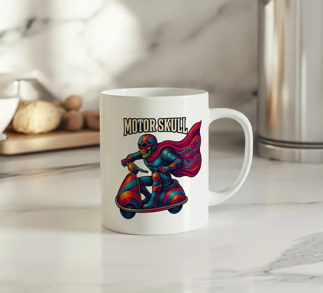 MOTOR SKULL tazza in ceramica da Vintage Van Gogh