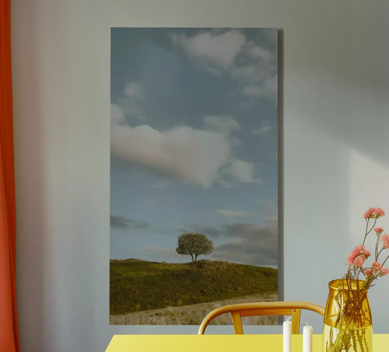 small tree in the space tela con Cornice a cassetta da carsa