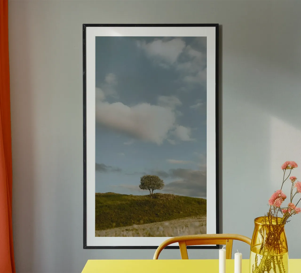 small tree in the space poster con telaio in alluminio da carsa