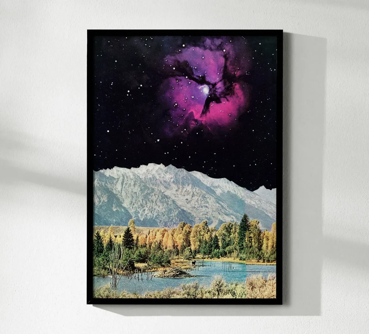 Tempo e spazio poster con telaio in plastica da Cassia Beck Collage