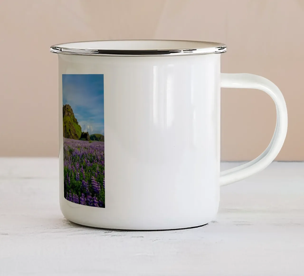 blossom and mountain tazza in smalto da carsa