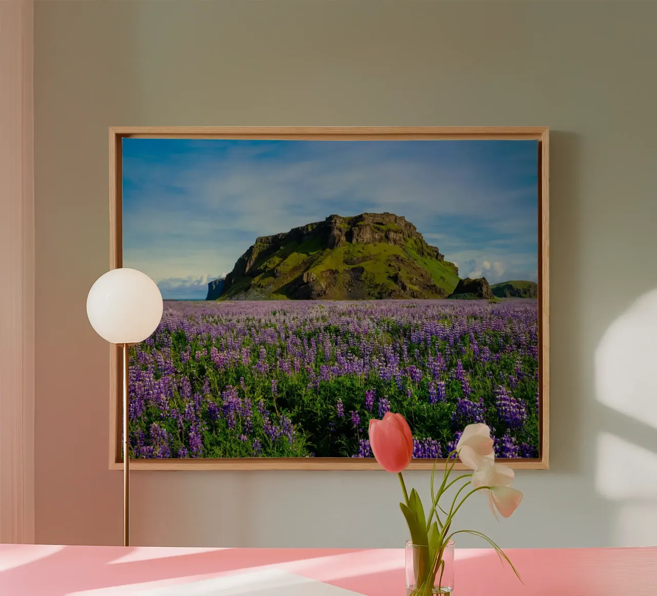 blossom and mountain tela con Cornice a cassetta da carsa