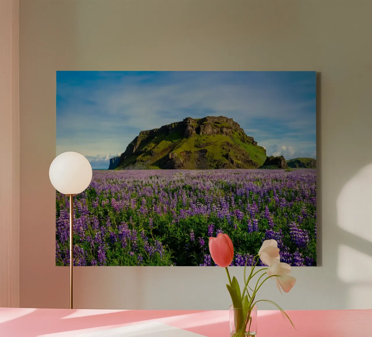 blossom and mountain tela con Cornice a cassetta da carsa