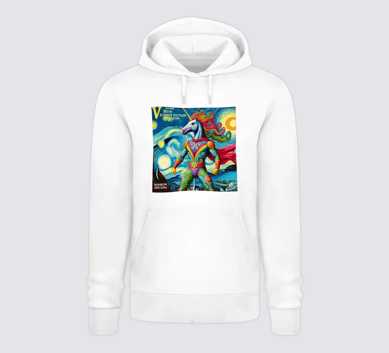 RAINBOW UNICORN felpa con cappuccio da Vintage Van Gogh