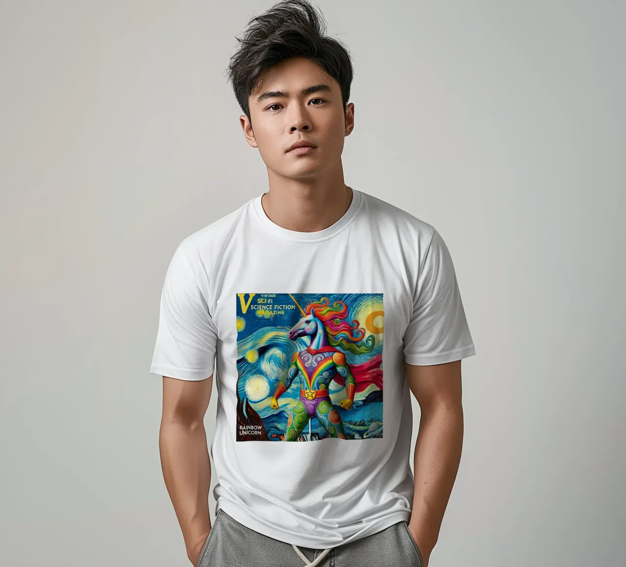 RAINBOW UNICORN t-shirt da Vintage Van Gogh