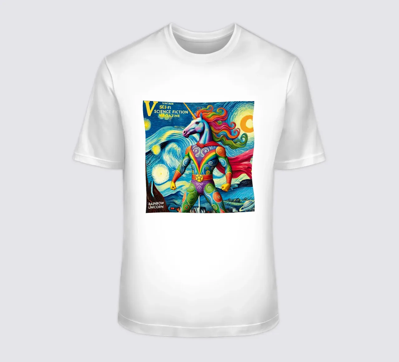 RAINBOW UNICORN t-shirt da Vintage Van Gogh