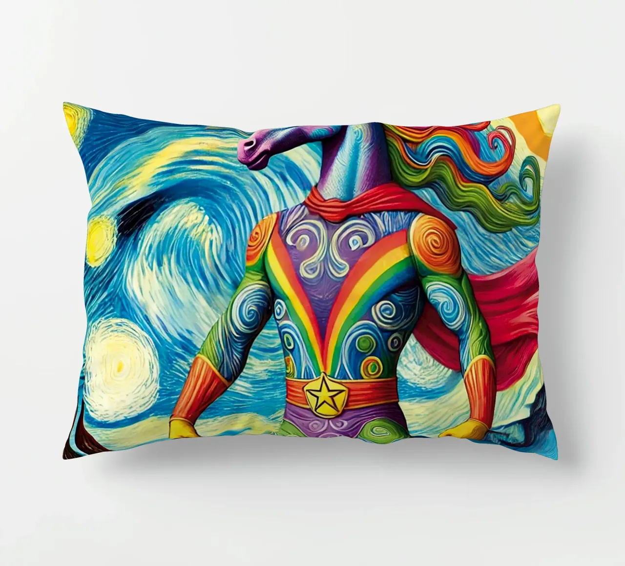 RAINBOW UNICORN cuscino da Vintage Van Gogh