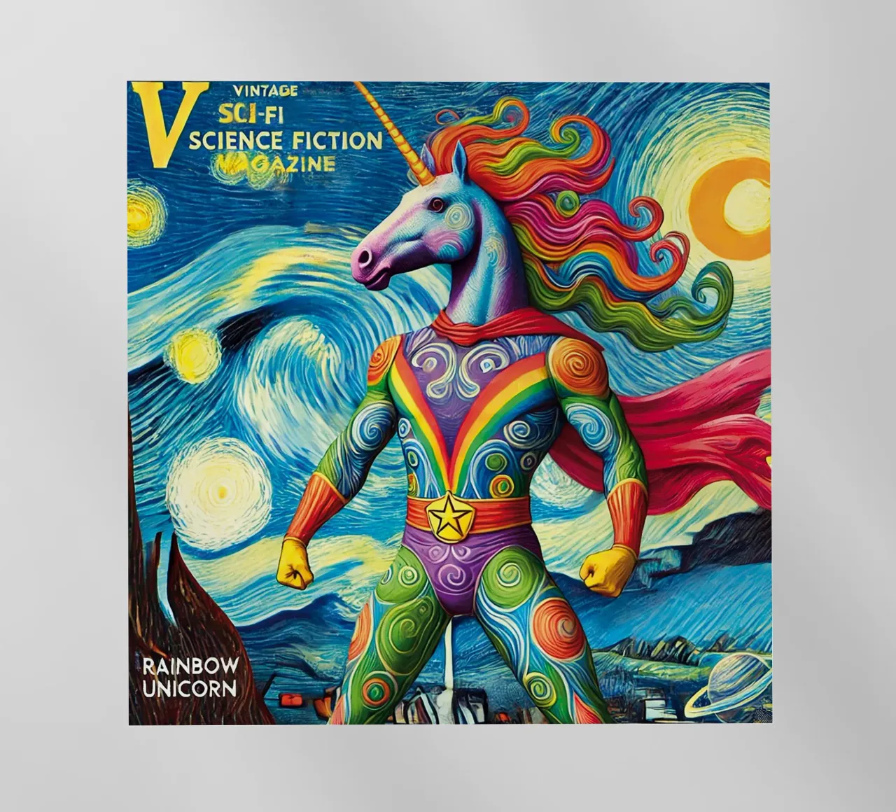 RAINBOW UNICORN pellicola backlit da Vintage Van Gogh