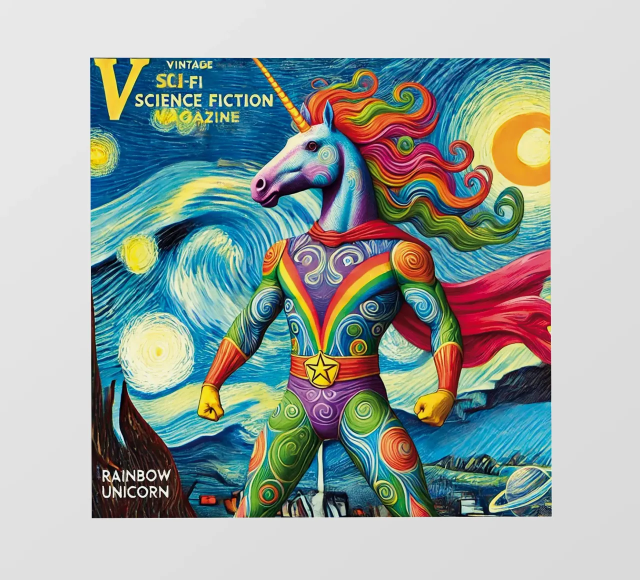 RAINBOW UNICORN pellicola backlit da Vintage Van Gogh