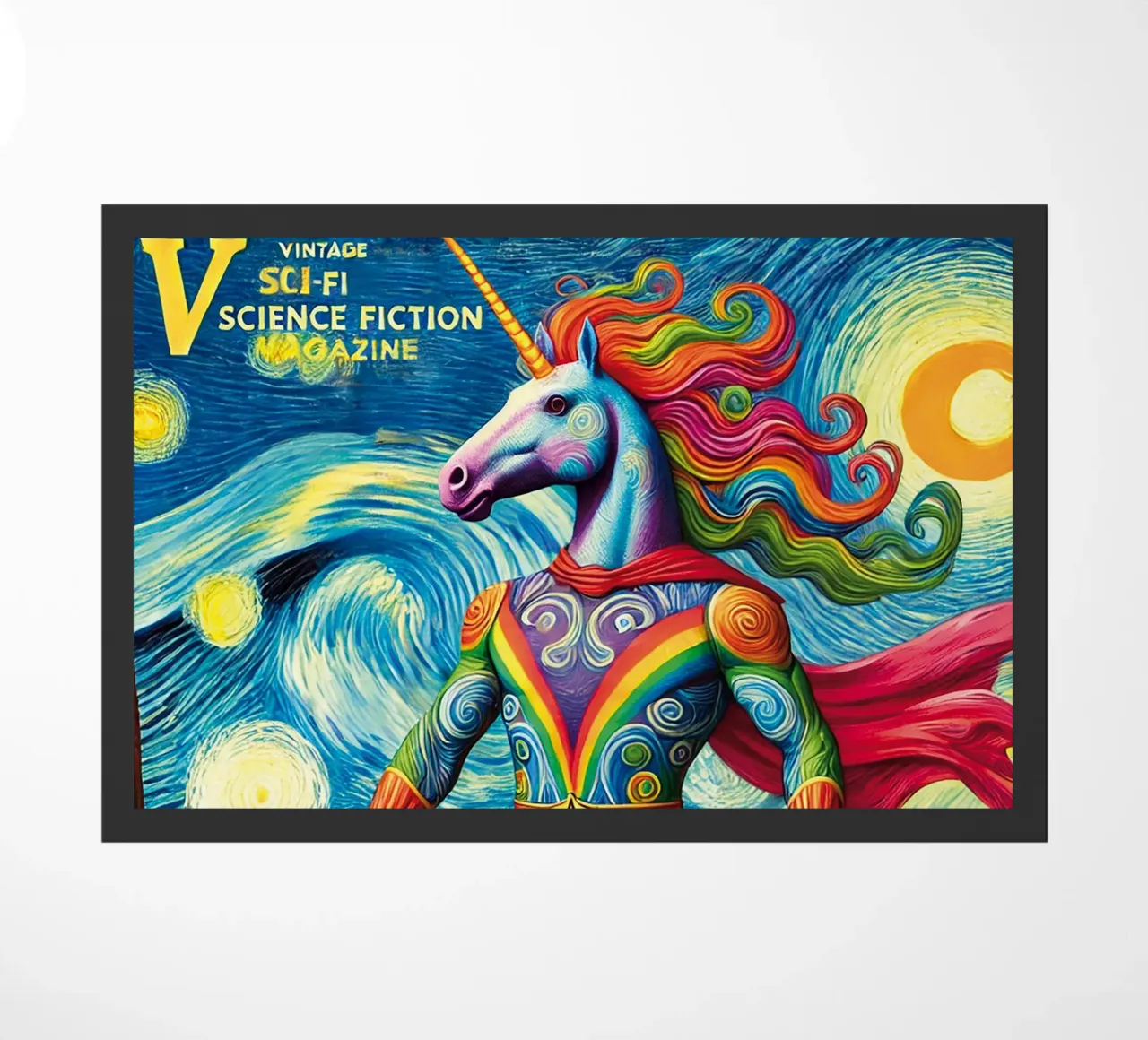 RAINBOW UNICORN zerbino da Vintage Van Gogh