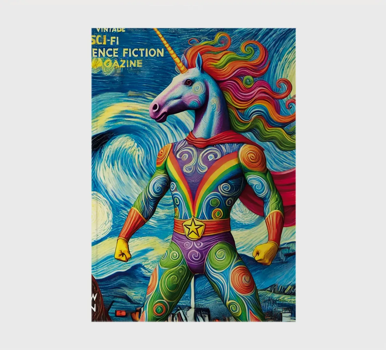 RAINBOW UNICORN notebook by Vintage Van Gogh