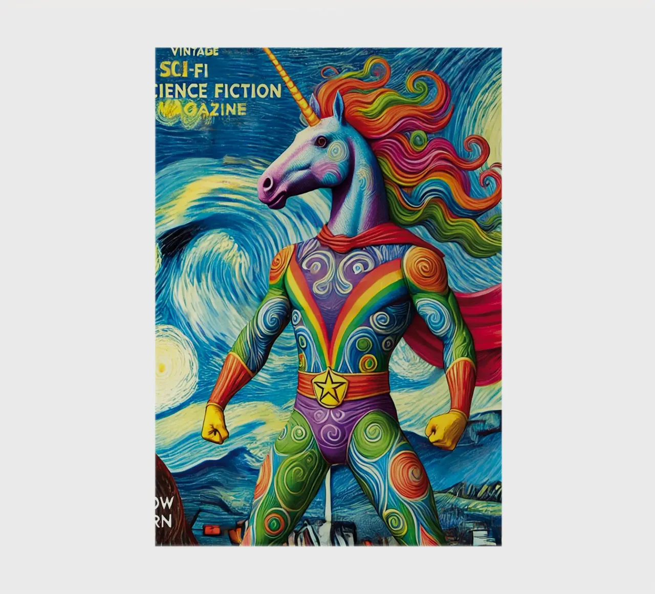 RAINBOW UNICORN notebook by Vintage Van Gogh