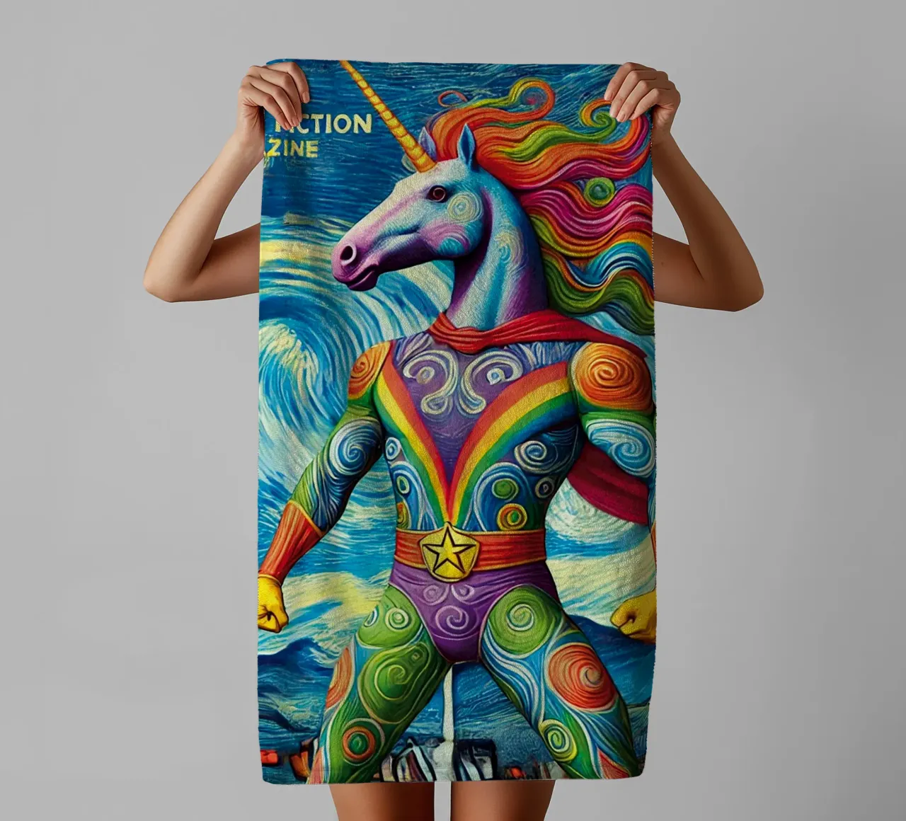 RAINBOW UNICORN asciugamano da bagno da Vintage Van Gogh