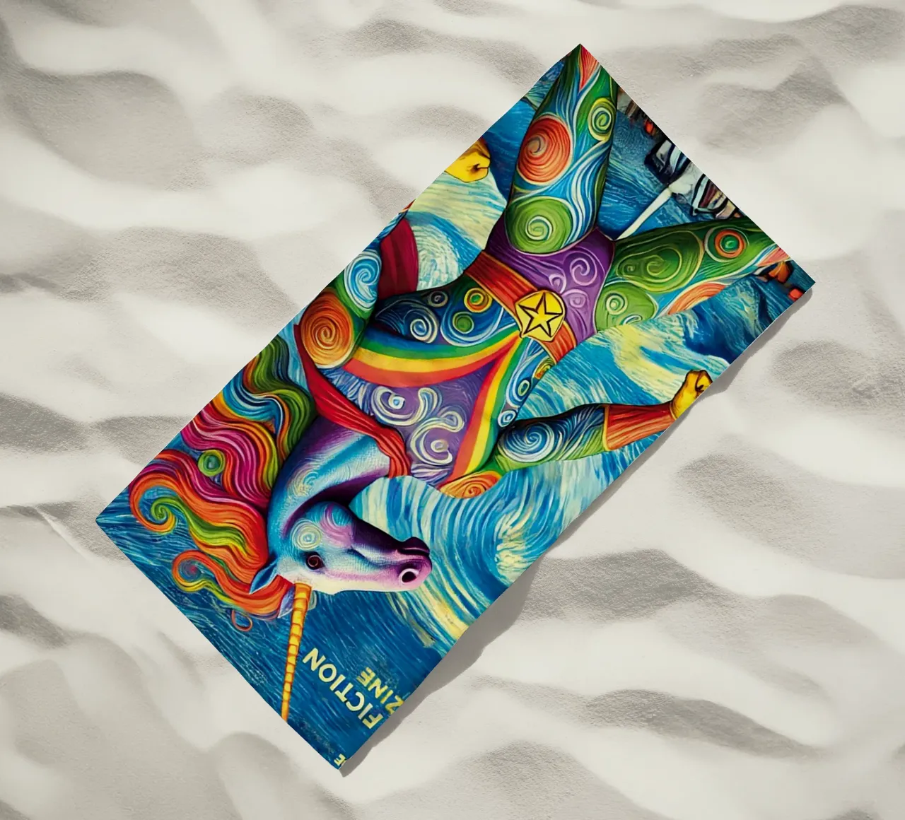 RAINBOW UNICORN telo mare da Vintage Van Gogh