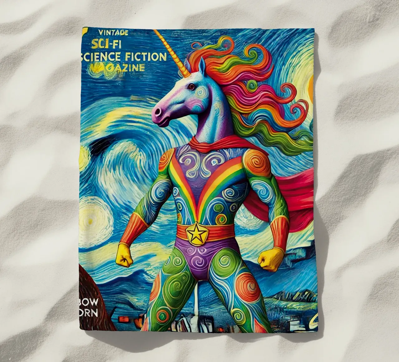 RAINBOW UNICORN telo mare da Vintage Van Gogh