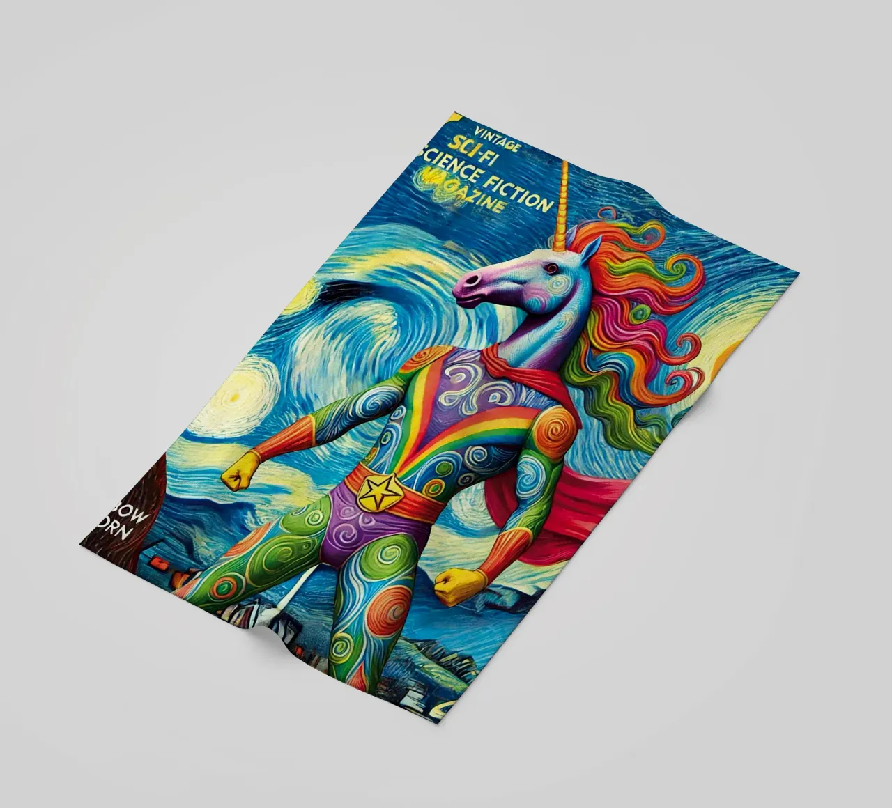 RAINBOW UNICORN telo mare da Vintage Van Gogh