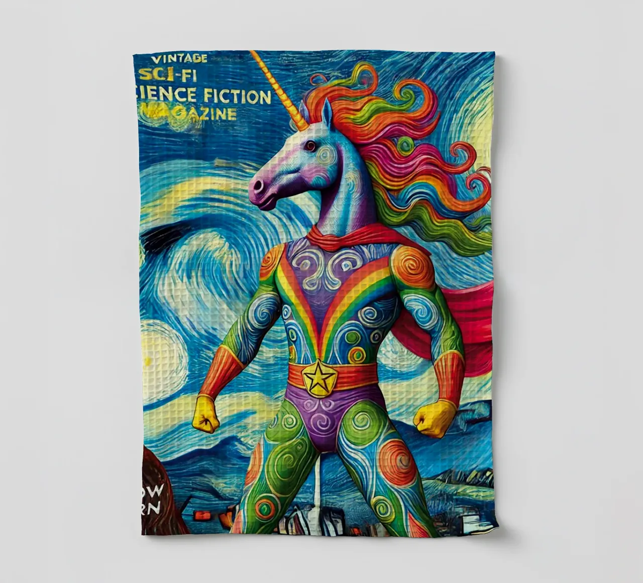 RAINBOW UNICORN canovaccio da cucina da Vintage Van Gogh