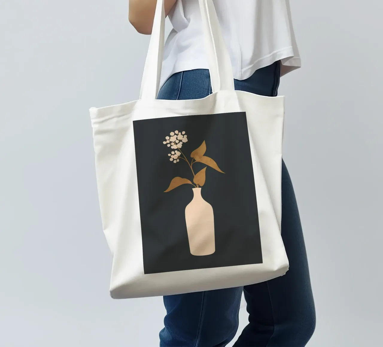 Minimal Abstract Art Vase Flower 4 borsa in juta da ThingDesign