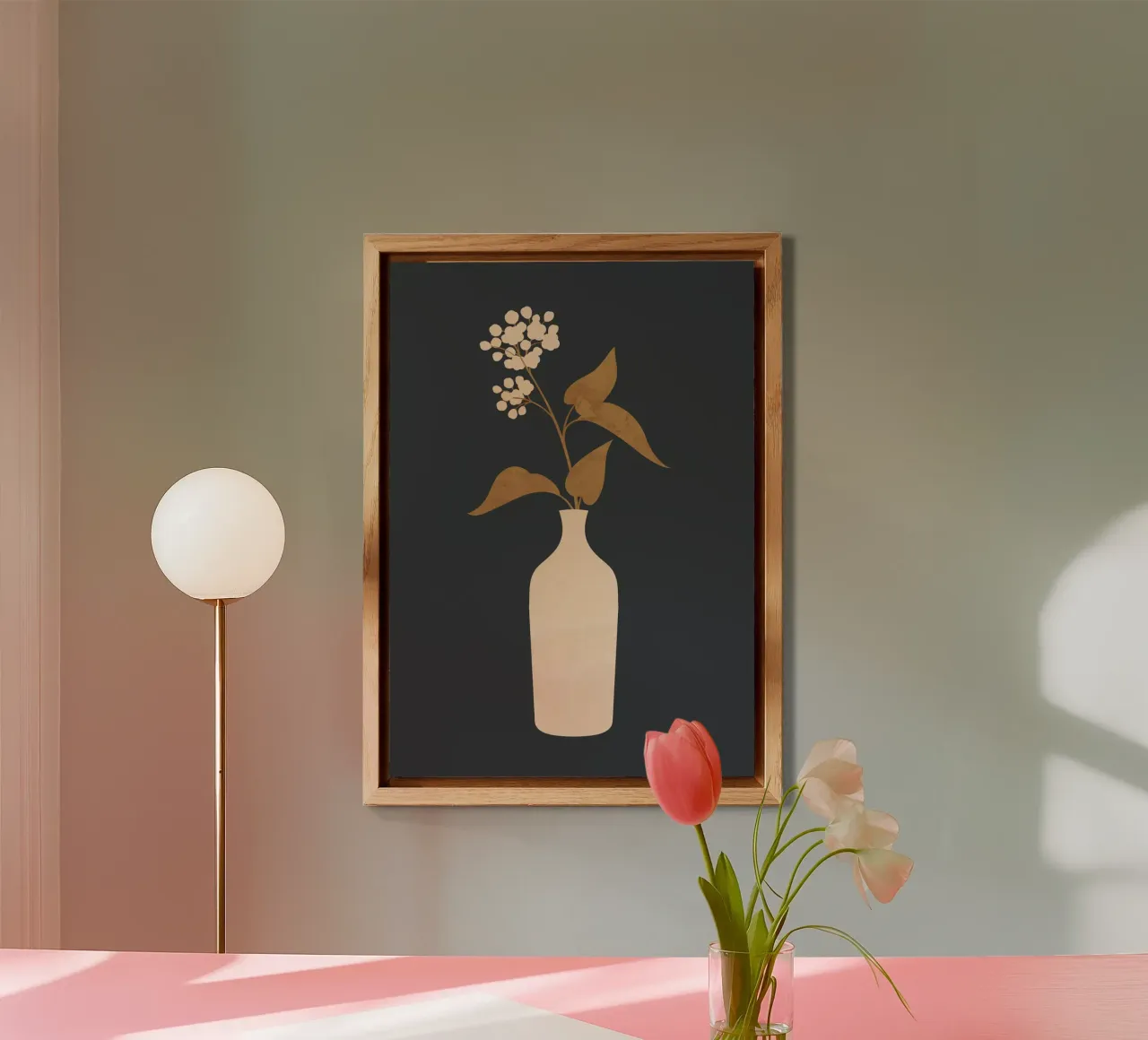 Minimal Abstract Art Vase Flower 4 alluminio dibond da ThingDesign
