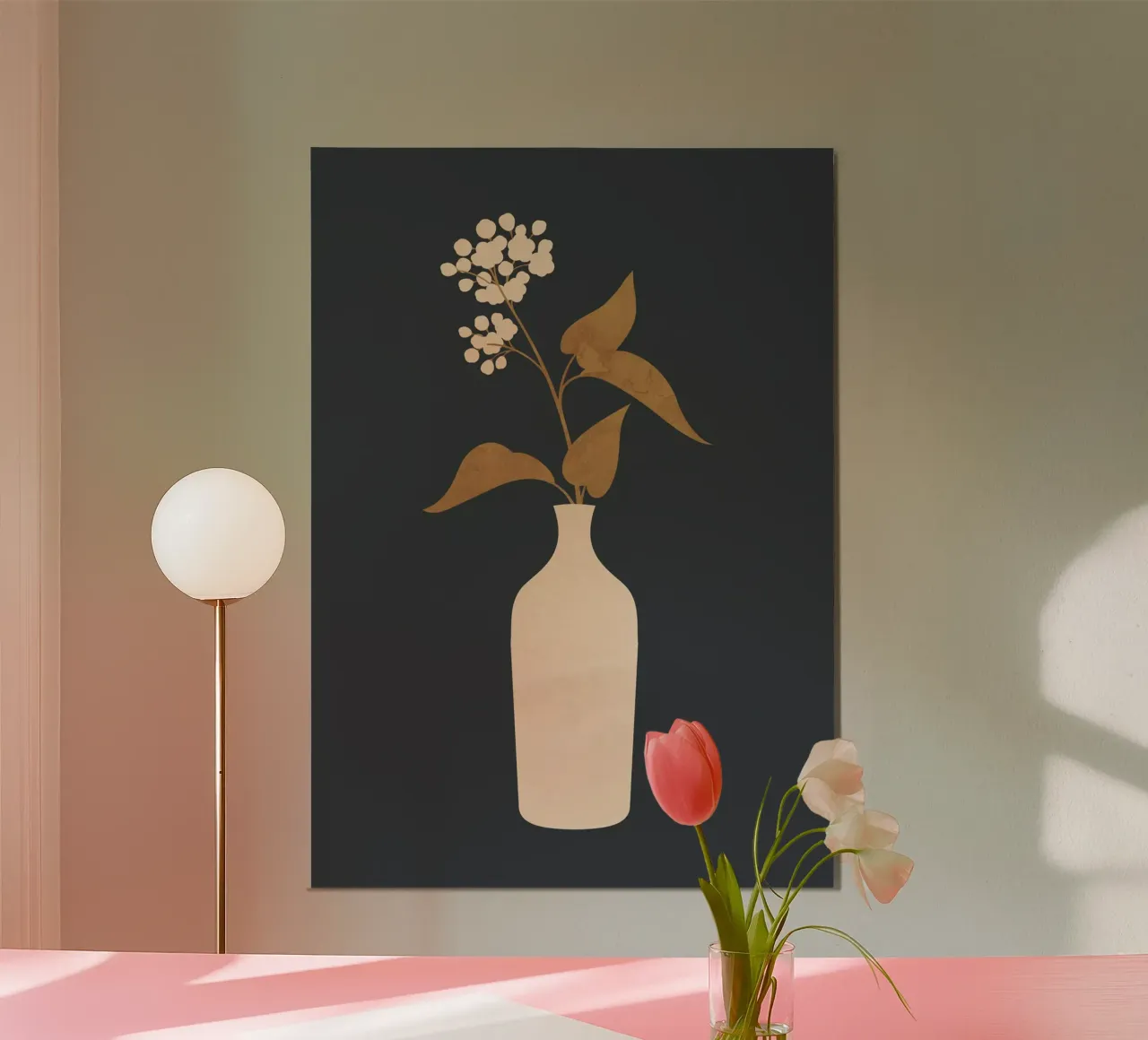 Minimal Abstract Art Vase Flower 4 alluminio dibond da ThingDesign