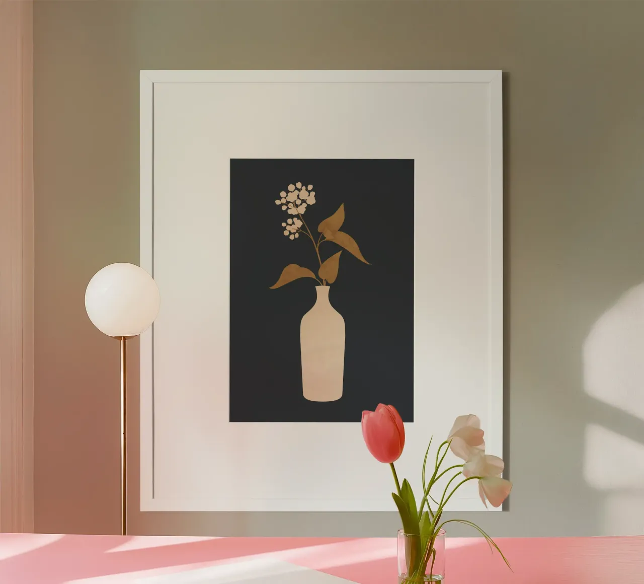 Minimal Abstract Art Vase Flower 4 carta hahnemühle da ThingDesign
